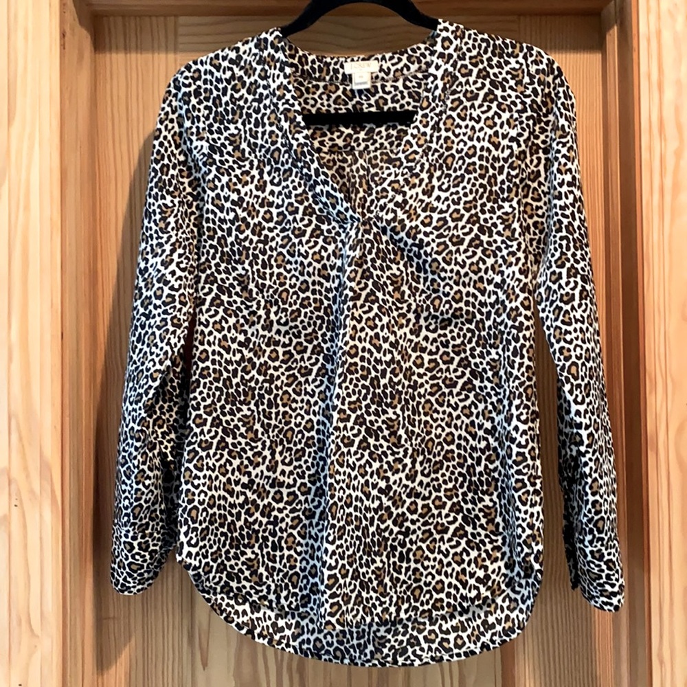 J Crew XXS Leopard Blouse